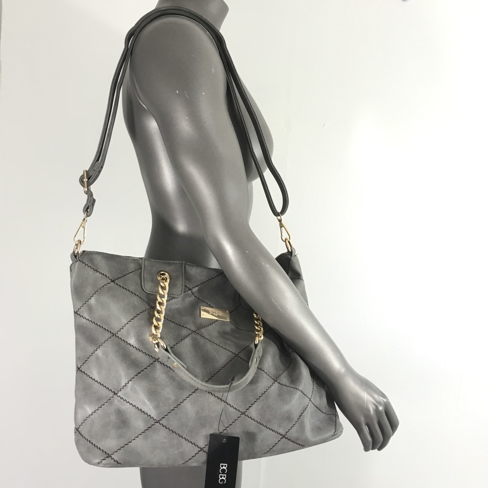 BCBG Paris Grey Purse Handbag Shoulder Bag